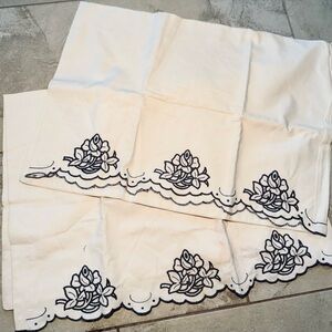 2 Beautiful Hand Stitched Embroidered Standard Pillowcases